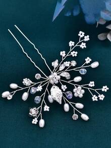 1pc Minimalist U-Shaped Hair Clip, Suitable For Brides, Parties, And Daily Wear - Silver - View 3