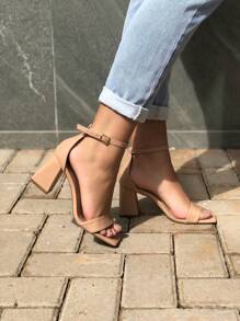 Women Heeled Sandals - Màu be - Xem 1