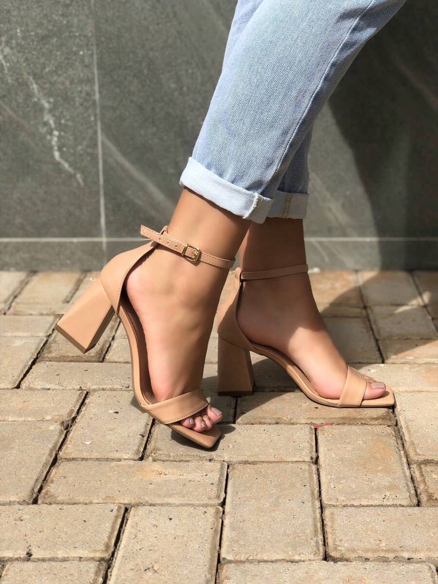 Women Heeled Sandals - Màu be - Xem 1