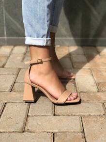 Women Heeled Sandals - Màu be - Xem 3