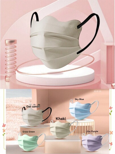xxy 50 unidades/pacote; Tamanho da máscara: Largura 9,5 cm, Comprimento da área superior dos olhos 17,8 cm, Comprimento inferior 19 cm; Máscara protetora em formato de borboleta que realça a beleza, em várias cores, atende à busca por estética e individualidade. Ao mesmo tempo em que protege a saúde, também demonstra o senso de moda pessoal; o design ergonômico cria uma máscara confortável e moderna. Adota tecido Meltblown de alta qualidade com filtragem de alta eficiência, filtrando eficazmente partículas transportadas pelo ar e substâncias nocivas, proporcionando aos usuários um ambiente de respiração limpo.
