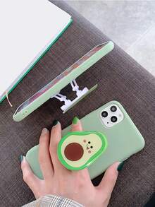 1入裝可折疊攜帶式鬆散桌面手機支架，防滑防摔，適用於所有手機，鱷梨形狀 - 綠色 - 查看 2