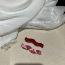 2/4pcs Jelly Color Transparent Wavy Side Bangs Clip, Simple Colorful Hair Clips, New Fashion Design Claw Clips Hair Claws Hair Barrettes, School Stuff, Hair Accessories, Head Accessories, Hairpin - Multicolor - View 7