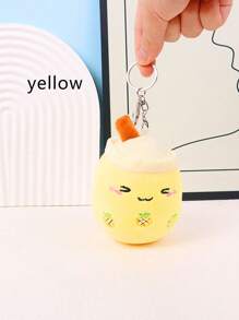 1入情人節波霸奶茶杯泰迪熊毛絨鑰匙扣掛件，啡色/粉紅色，家居臥室裝飾小禮物，適用於衣物和袋子配飾，婚禮和派對小禮品，新年和假日派對小禮品，尺寸4.72*2.76 英寸 - 彩色 - 查看 7