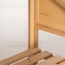 Outsunny Wooden Cold Frame Polycarbonate Greenhouse With Openable Top Cover And Double Door, Grow House For Flower, Vegetable And Plants, 70 X 50 X 120cm