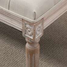 HOMCOM Taburete para Pie de Cama Tapizado en Tela con Asiento Acolchado y Patas de Madera Banqueta de Estilo Vintage para Dormitorio Recibidor Salón 80x40x43 cm Beige - Beis - Ver 9