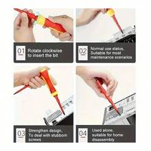 Newone 7 Pieces/Set Insulated Screwdriver Set Hand Tool Set Precision Magnetic Cross Recess For Home Electrician Repair - Red - View 8