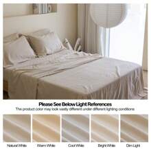 Simple&Opulence 6pcs Belgian Linen Sheet Set 30% Flax 70% Cotton Solid Color - 6 Pieces (1 Flat Sheet & 1 Fitted Sheet & 4 Pillowcases) 16" Deep Pocket Natural Flax Cotton Blended Soft Bedding Set For All Season - מצעים - ראה 5