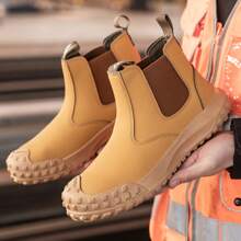 男女劳保鞋保暖钢头鞋建筑工地防砸防刺穿鞋工作鞋 - 黃色 - 查看 7