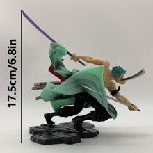 One Piece Zoro Anime Action Figure Model Collection Toy, Q Version Sanzenin Nagi Character - Army Green - View 2