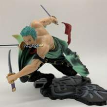 One Piece Zoro Anime Action Figure Model Collection Toy, Q Version Sanzenin Nagi Character - Army Green - View 3