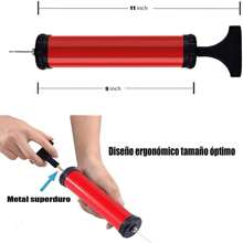 Bomba de Pelota - Bomba de Aire para Pelotas Deportivas - Fútbol, ​​Baloncesto, Globo, Voleibol, Anillo de natación, Pelota de Yoga, bóveda + Bomba de Pelota con Aguja - 12 Pulgadas