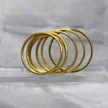 Set Di 6 Anelli Sottili In Acciaio Inossidabile Minimalista Per Uomo E Donna