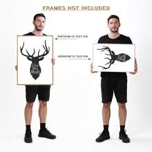 Bộ 3 bức tranh trang trí chủ đề Hươu và "HOME", trang trí nhà theo phong cách tối giản, tranh treo tường theo phong cách Bắc Âu cho phòng ăn và khách sạn, phòng ngủ theo phong cách INS, chất liệu vải canvas độ nét cao, 3 tùy chọn kích thước, không khung - 50 - Xem 4