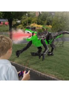 Adult Remote Control Dinosaur Gift Toy, Realistic Electric Walking Dinosaur Figure Rechargeable RC Dinosaur Robot Simulates Fire Breathing, Light And Sound - Green Remote Control Dinosaur - View 5