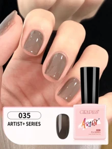 GIRL PLUS Girlplus咖啡棕色凝膠指甲油,8ml浸泡式uv光療凝膠指甲油,適用於家庭美甲diy,035灰咖啡冰 - 咖啡棕 - 查看 1