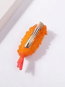 1pc Fun Fake Shrimp Hair Clip Headpiece,Hair Accessories,Hair Barrettes Hair Clips Hair Claws, School Stuff, Hairpin - Yellow - View 4