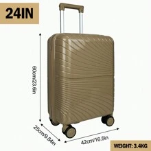 Asge Twin-Wheel Hardshell Luggage Set - M-L-XL Sizes For All Your Travels - Champagne - View 8