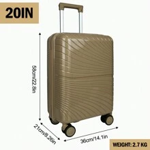 Asge Twin-Wheel Hardshell Luggage Set - M-L-XL Sizes For All Your Travels - Champagne - View 7