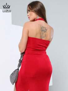 Women Dresses - Red - View 3