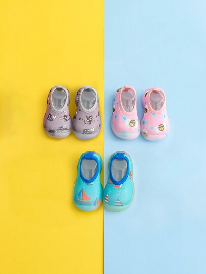 1pair Cartoon Style Waterproof Anti-Slip Soft Sole Beach Shoes/Infant Floor Shoes/Learning-To-Walk Shoes