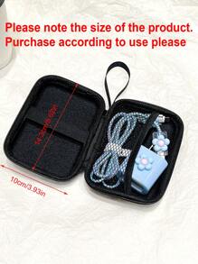 6pcs/Set Eva Cable Organizer Bag + Blue Flower 1.5m Coiling Device + Tpu Charging Head Protector, Suitable For Iphone12/13/14 Models 20w Fast Charging Cable, Anti-Breakage Design - Multicolor - View 4