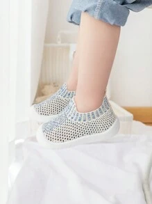 1pair Unisex Toddler Soft Non-Slip Mesh Breathable Walking Shoes For Summer