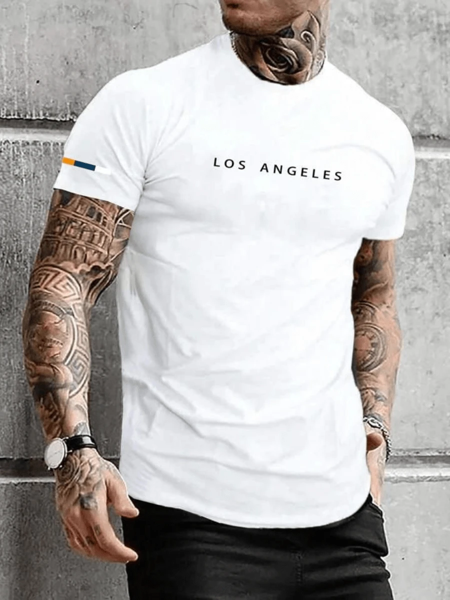Camiseta Masculina LOS ANGELES Lançamento - Branco - Visão 1