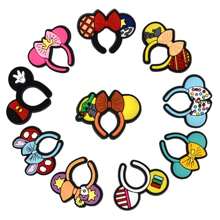 Disney 10pcs  Disney Headband Ears Headband Pattern Shoe Decorations Shoe Accessories Charms For Clogs  Bubble Slides Sandals, Gift Idea For Birthday Christmas  Halloween Party Favors
