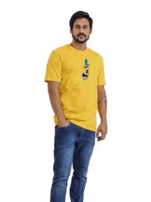 Men T-Shirts - 黃色 - 查看 1