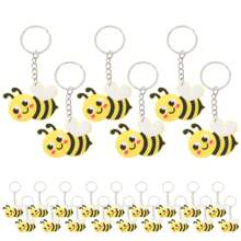 1pc/6pcs/12pcs/24pcs Cute Cartoon Bee Pendant, Bee Keychain, Creative Gift For Men And Women Car Accessories Bag Charm School Goth Y2k