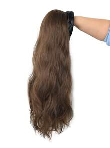 Long Curly Synthetic Hair Extension With Headband - Dark Brown - View 7