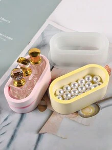 3d 水晶硅胶模具，适用于矩形花盆、烛台、化妆品收纳盒、工艺品和多肉植物盆、石膏树脂模具、DIY 制作装饰和礼物 - 白色矽膠模具 - 查看 5