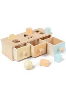 Đứa trẻ Đồ chơi giáo dục Trẻ em Montessori Hộp cây búa Hộp Macaron Đồ chơi bằng gỗ Huy hiệu tiền xu) Trái bóng Cái trống Ngăn kéo Hộp - Nhiều màu - Xem 1