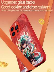 Koolife Iphone 14帶圖案[龍布女孩]鏡面後蓋保護套，Iphone 15玻璃+防水TPU邊框黑色保護套，適用於Iphone 15 Pro Max / 14 Pro Max的簡約時尚保護套，非常適合學生使用 - 龍衣女孩-丁香紫 - 查看 2