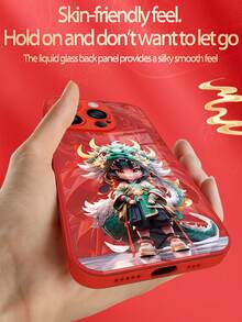 Koolife Iphone 14帶圖案[龍布女孩]鏡面後蓋保護套，Iphone 15玻璃+防水TPU邊框黑色保護套，適用於Iphone 15 Pro Max / 14 Pro Max的簡約時尚保護套，非常適合學生使用 - 龍衣女孩-丁香紫 - 查看 4