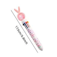 1pc Easter Gifts For Children Random Design Kawaii Cartoon Sequin Rabbit Ballpoint Pen 10 Colors Pen Cute Bunny School Office Stationery Multicolor Ball Point Pen,Back To School