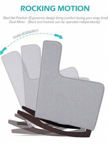 YODOLLA Rocking Chair Upholstered Rocking Chair For Nursery Reading Chairs For Adults Wooden Leisure Chair For Living Room Bedroom - Grey - View 4