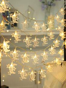 1串1.5/3米室内装饰塑料星月灯串，电池供电，家居装饰星光灯，适用于卧室、墙面装饰、婚礼派对节日装饰、斋月装饰 - 星月 - 查看 8