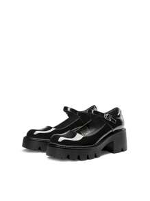 Women's Mary Janes Shoes For Women, Platform Dress Low Heel Chunky Pumps Round Toe Ankle Strap Pumps Shoes Oxfords - 黑色 - 查看 8
