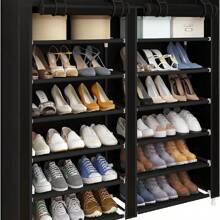 Zapatera Mueble Zapatos Organizador Varios Compartimientos - Negro - Ver 7