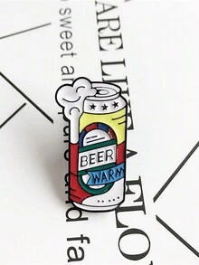 1枚時尚搪瓷徽章啤酒胸針