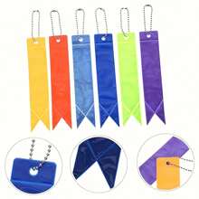 XIANG YU Safety Reflector Tag Pendant Keychain PU Leather Key Chain Ring Purse Bag Backpack Charm Reflective Strip Night Reflector Students Women Men Gift Casual - Multicolor - View 3