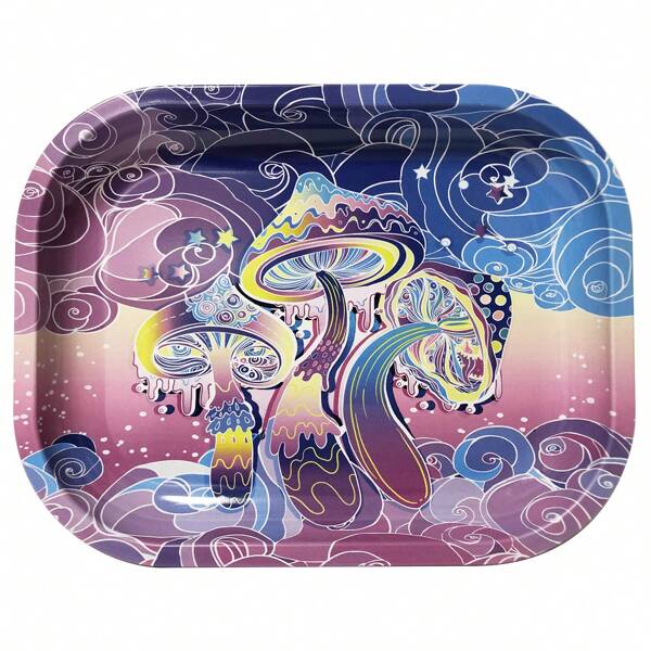 1pc Metal Rolling Tray, Fun And Elegant Gift, Multifunctional Metal Tray, Ideal Accessory For Home Or Travel