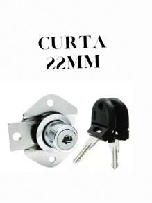 Fechadura Para Gaveta, Armário, Batente e moveis em geral 22 MM e 31mm EM GERAL - CINZA+PRETO - Visão 1