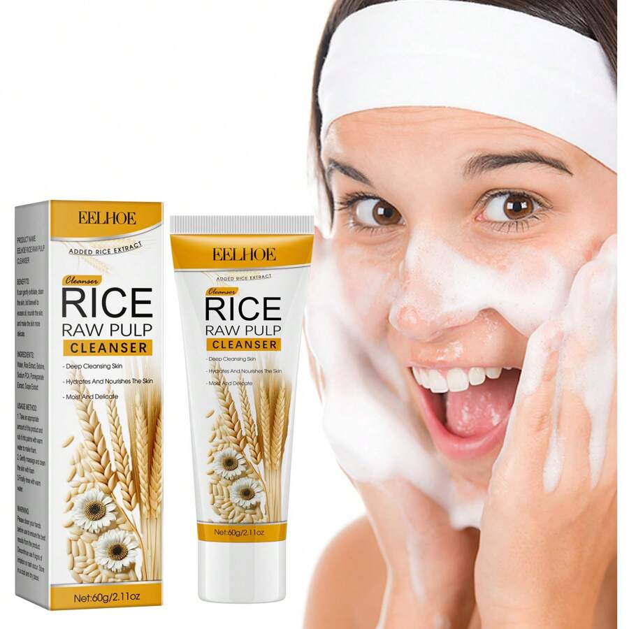 1pc 60g Rice Original Milk Facial Cleanser Clean Pores Fade Dull