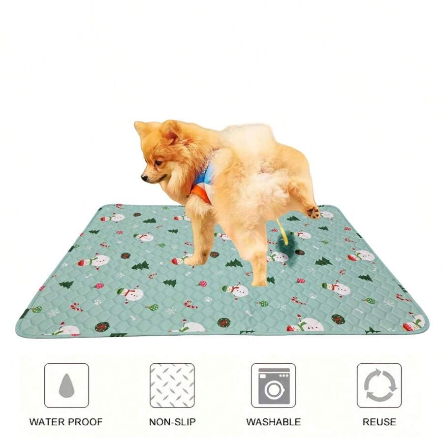 1pc Large Pet Dog Pee Pads, Rosa Rink Washable Sleep Play Pad, Reusable