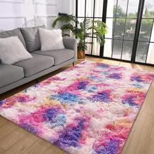 1入粉色長毛地毯,升級版更厚更軟的防滑地毯,適用於臥室、客廳、休息區、玄關等場所 - 彩色 - 查看 3