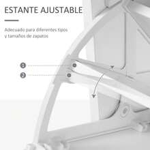 HOMCOM Conjunto de Muebles de Entrada Recibidor Pasillo Set de 3 Piezas Perchero Espejo Zapatero con Cajón 90x24x116cm Madera - Blanco - Ver 7