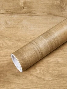 1卷接觸紙木紋壁紙,磨損木紋接觸紙,鄉村風格木紋剝落並貼壁紙,防水自粘壁紙,可拆卸木紋外觀壁紙卷,棕色 - 駝色 - 查看 2